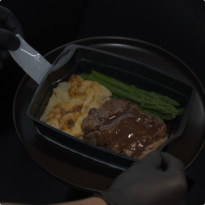 Place meal on a plate